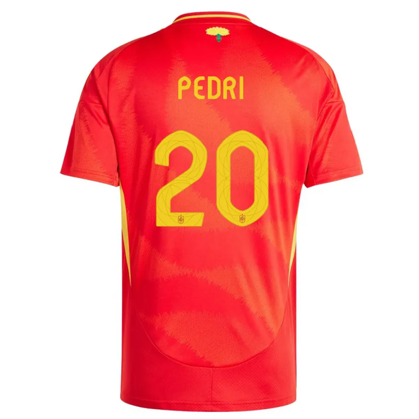 Danxen Män Spanien Pedri #20 Röd Hemmatröja Matchtröjor 24-26 Tröjor T-Tröja