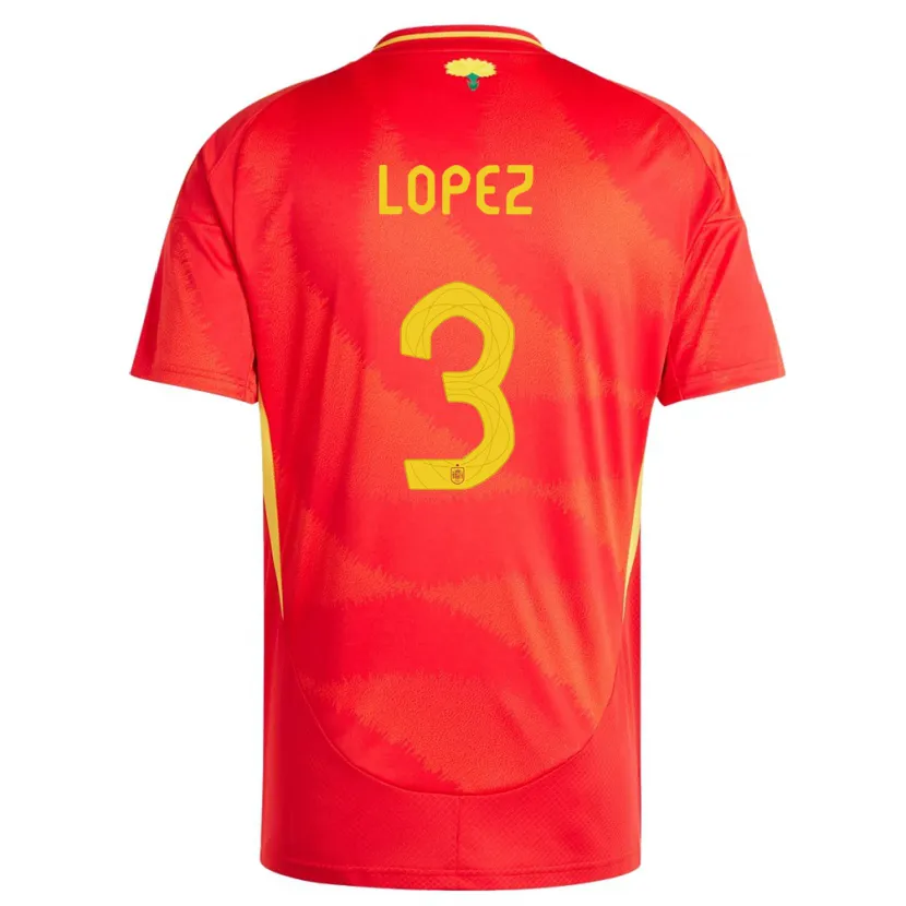 Danxen Män Spanien Juan Lopez #3 Röd Hemmatröja Matchtröjor 24-26 Tröjor T-Tröja
