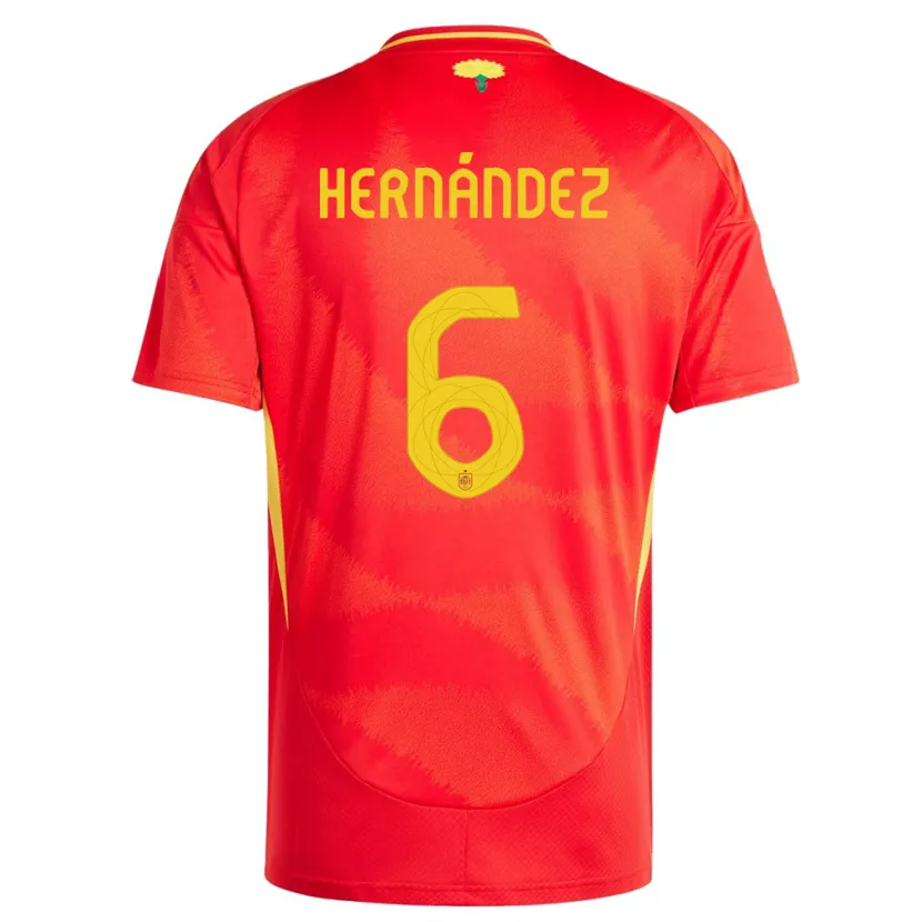 Danxen Män Spanien Gerard Hernandez #6 Röd Hemmatröja Matchtröjor 24-26 Tröjor T-Tröja