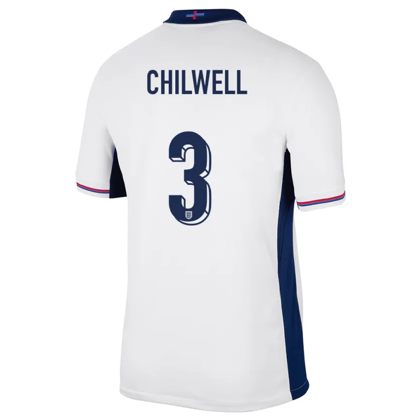 Danxen Män England Ben Chilwell #3 Vit Hemmatröja Matchtröjor 24-26 Tröjor T-Tröja