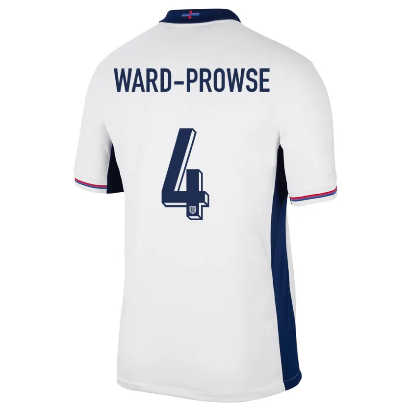 Danxen Män England James Ward-Prowse #4 Vit Hemmatröja Matchtröjor 24-26 Tröjor T-Tröja