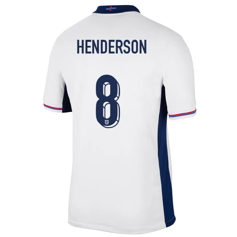 Danxen Män England Jordan Henderson #8 Vit Hemmatröja Matchtröjor 24-26 Tröjor T-Tröja