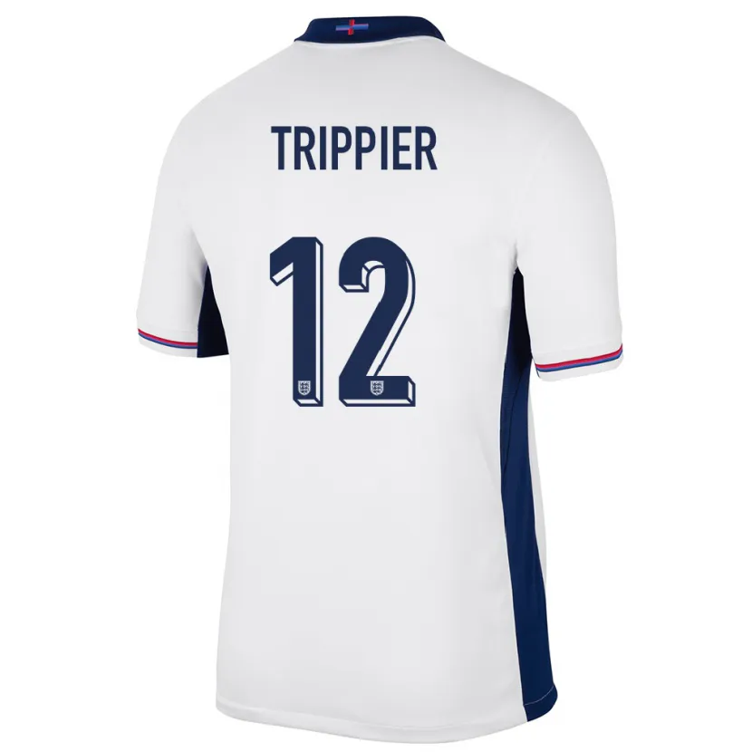 Danxen Män England Kieran Trippier #12 Vit Hemmatröja Matchtröjor 24-26 Tröjor T-Tröja