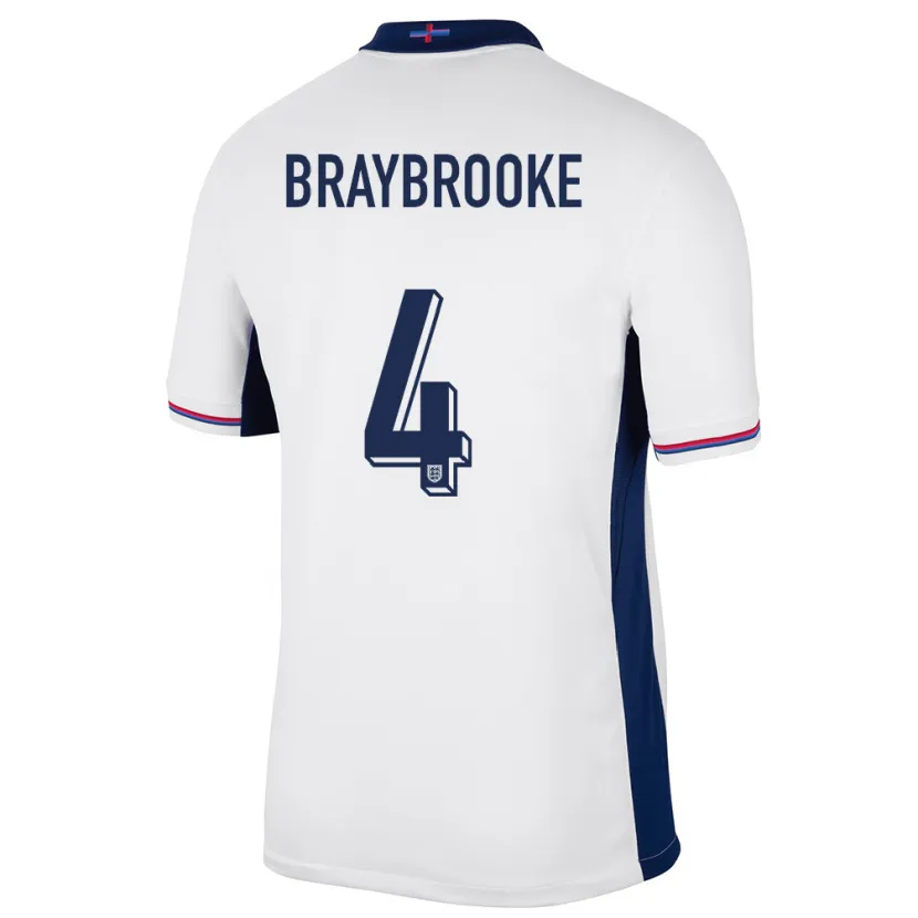 Danxen Män England Samuel Braybrooke #4 Vit Hemmatröja Matchtröjor 24-26 Tröjor T-Tröja