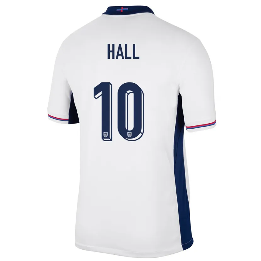 Danxen Män England George Hall #10 Vit Hemmatröja Matchtröjor 24-26 Tröjor T-Tröja