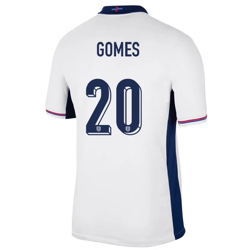 Danxen Män England Angel Gomes #20 Vit Hemmatröja Matchtröjor 24-26 Tröjor T-Tröja