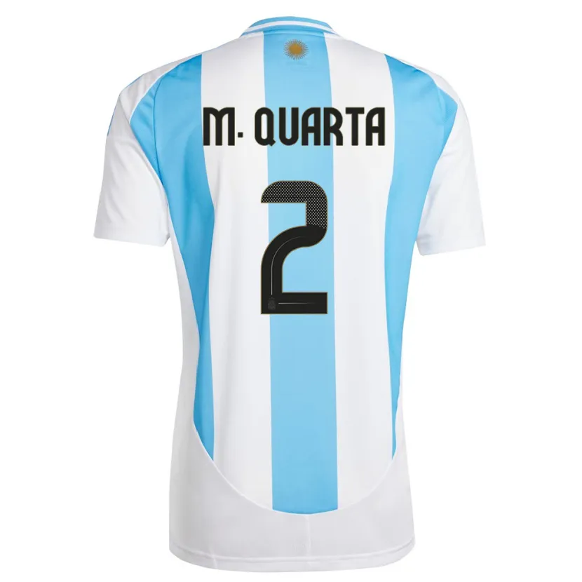 Danxen Män Argentina Lucas Martinez Quarta #2 Vit Blå Hemmatröja Matchtröjor 24-26 Tröjor T-Tröja