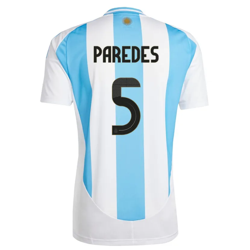 Danxen Män Argentina Leandro Paredes #5 Vit Blå Hemmatröja Matchtröjor 24-26 Tröjor T-Tröja