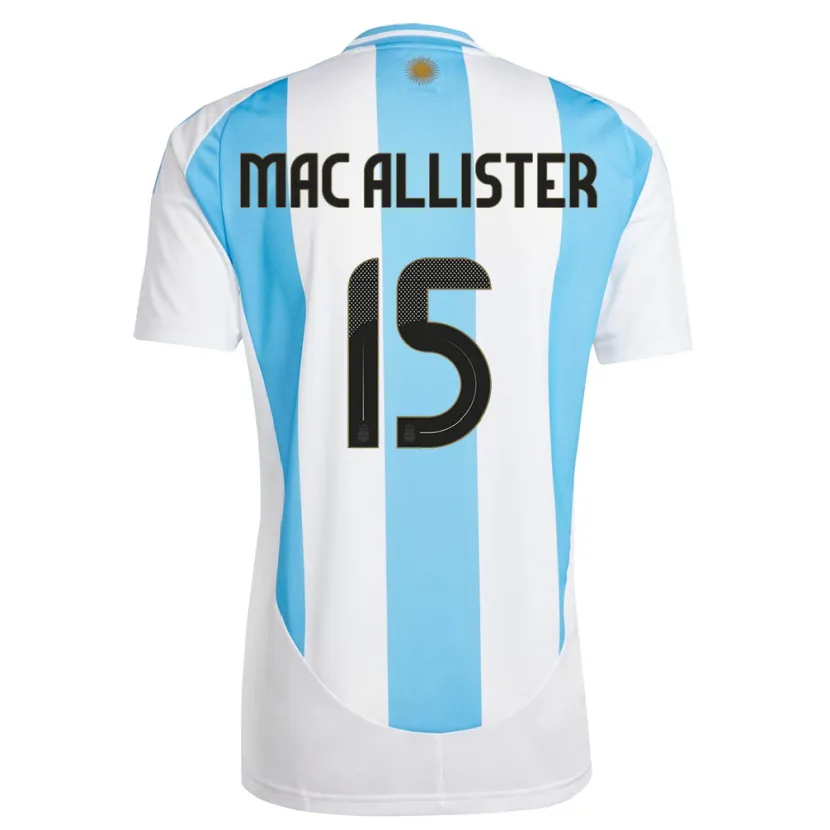 Danxen Män Argentina Alexis Mac Allister #15 Vit Blå Hemmatröja Matchtröjor 24-26 Tröjor T-Tröja