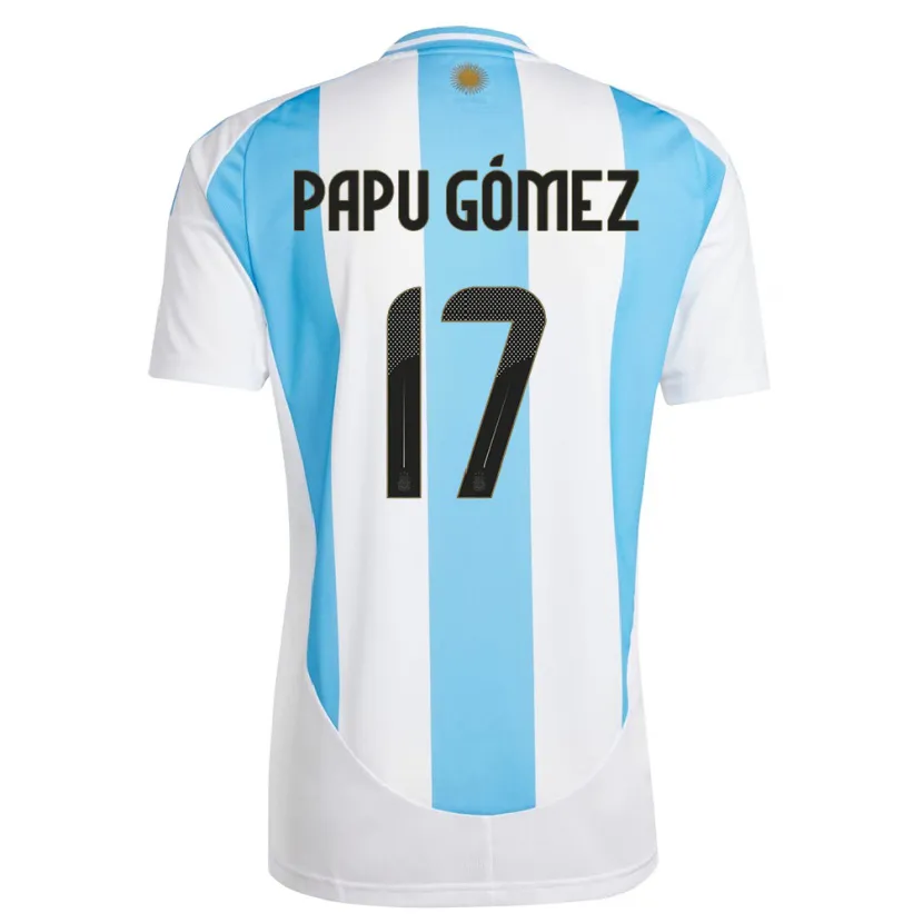 Danxen Män Argentina Papu Gomez #17 Vit Blå Hemmatröja Matchtröjor 24-26 Tröjor T-Tröja