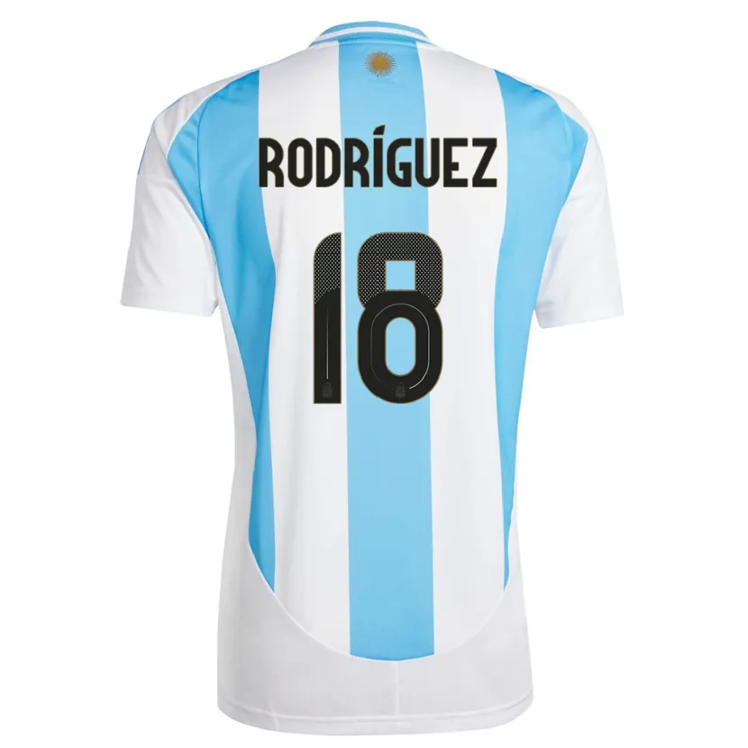 Danxen Män Argentina Guido Rodriguez #18 Vit Blå Hemmatröja Matchtröjor 24-26 Tröjor T-Tröja