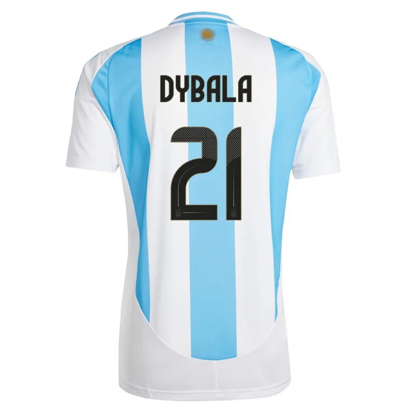 Danxen Män Argentina Paulo Dybala #21 Vit Blå Hemmatröja Matchtröjor 24-26 Tröjor T-Tröja