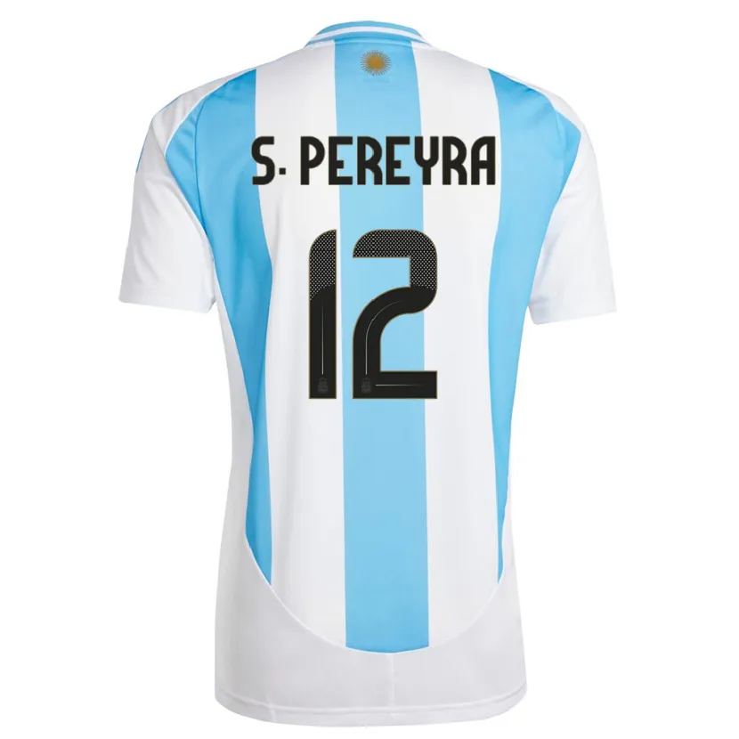 Danxen Män Argentina Solana Pereyra #12 Vit Blå Hemmatröja Matchtröjor 24-26 Tröjor T-Tröja
