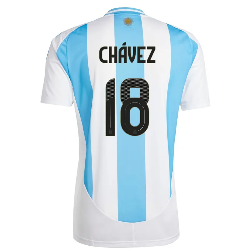 Danxen Män Argentina Gabriela Chavez #18 Vit Blå Hemmatröja Matchtröjor 24-26 Tröjor T-Tröja