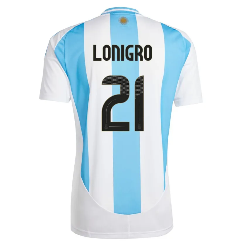 Danxen Män Argentina Erica Lonigro #21 Vit Blå Hemmatröja Matchtröjor 24-26 Tröjor T-Tröja