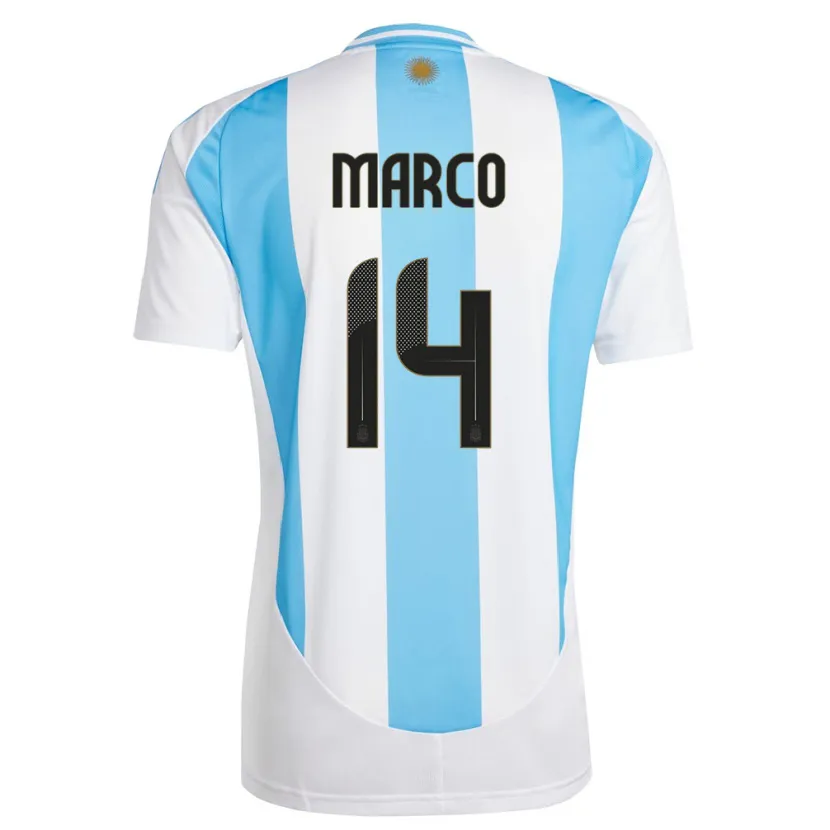 Danxen Män Argentina Francisco Marco #14 Vit Blå Hemmatröja Matchtröjor 24-26 Tröjor T-Tröja