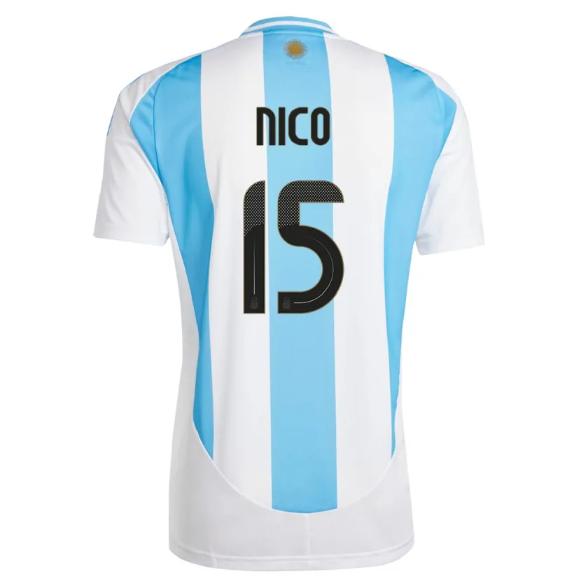 Danxen Män Argentina Nico  #15 Vit Blå Hemmatröja Matchtröjor 24-26 Tröjor T-Tröja