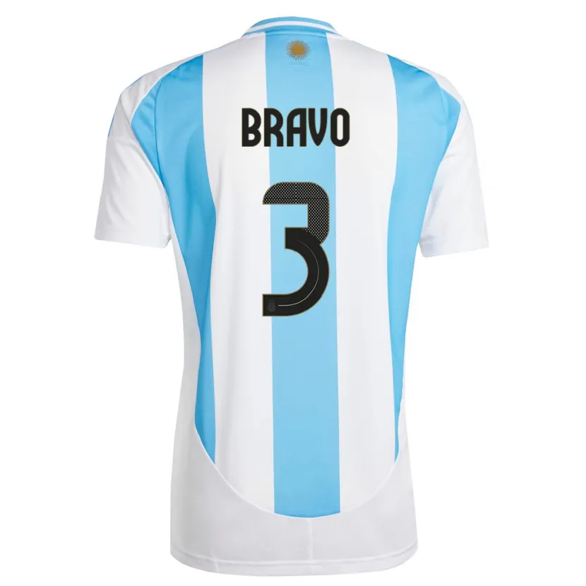Danxen Män Argentina Claudio Bravo #3 Vit Blå Hemmatröja Matchtröjor 24-26 Tröjor T-Tröja