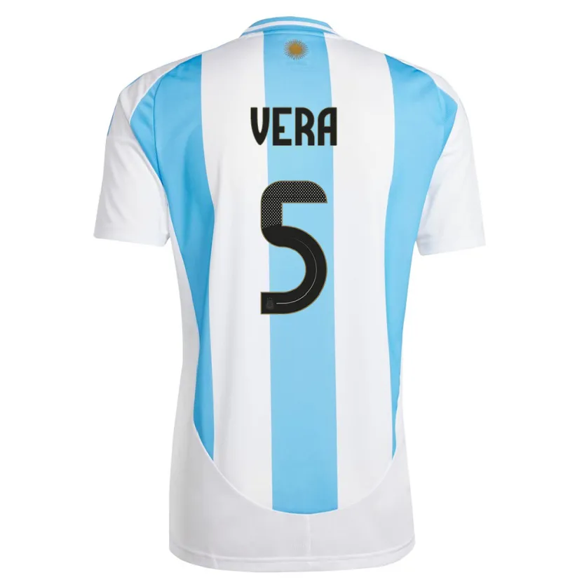 Danxen Män Argentina Fausto Vera #5 Vit Blå Hemmatröja Matchtröjor 24-26 Tröjor T-Tröja