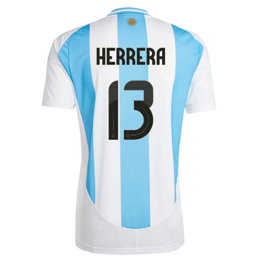 Danxen Män Argentina Marcelo Herrera #13 Vit Blå Hemmatröja Matchtröjor 24-26 Tröjor T-Tröja