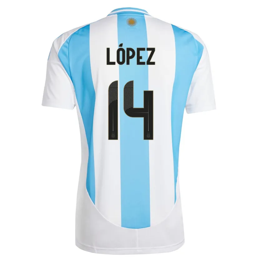 Danxen Män Argentina Lautaro Lopez #14 Vit Blå Hemmatröja Matchtröjor 24-26 Tröjor T-Tröja