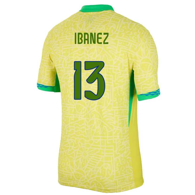Danxen Män Brasilien Roger Ibanez #13 Gul Hemmatröja Matchtröjor 24-26 Tröjor T-Tröja
