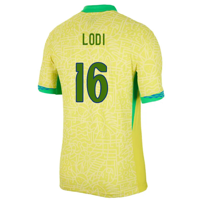 Danxen Män Brasilien Renan Lodi #16 Gul Hemmatröja Matchtröjor 24-26 Tröjor T-Tröja