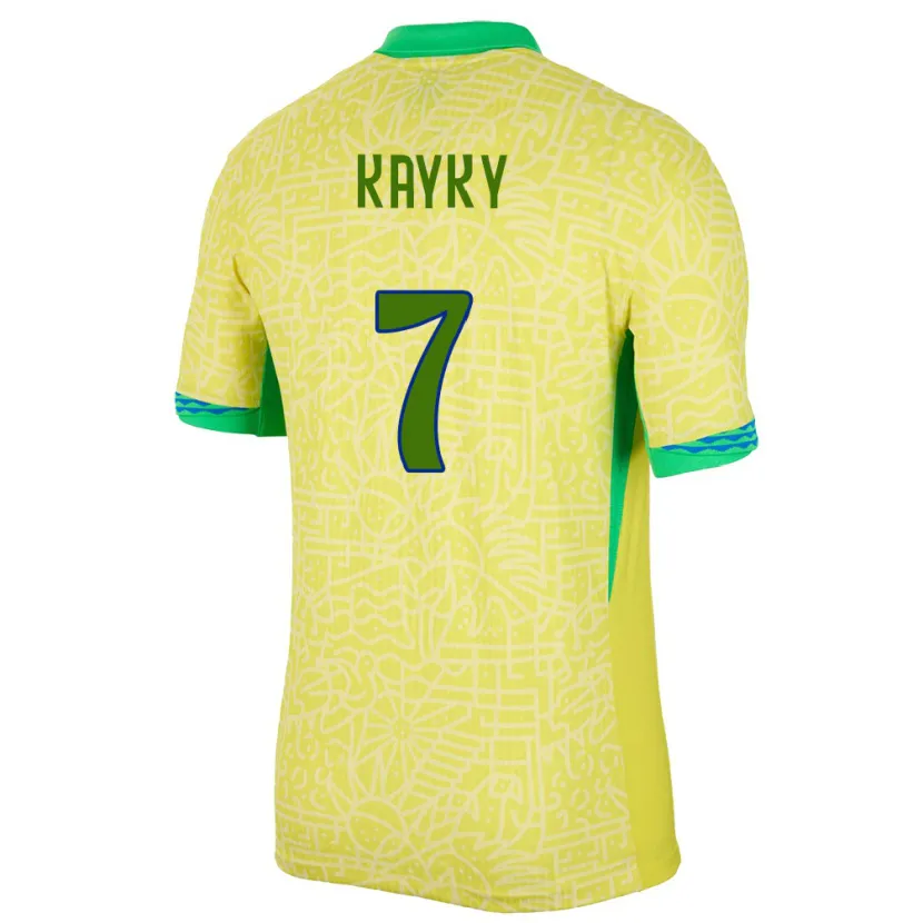 Danxen Män Brasilien Kayky #7 Gul Hemmatröja Matchtröjor 24-26 Tröjor T-Tröja