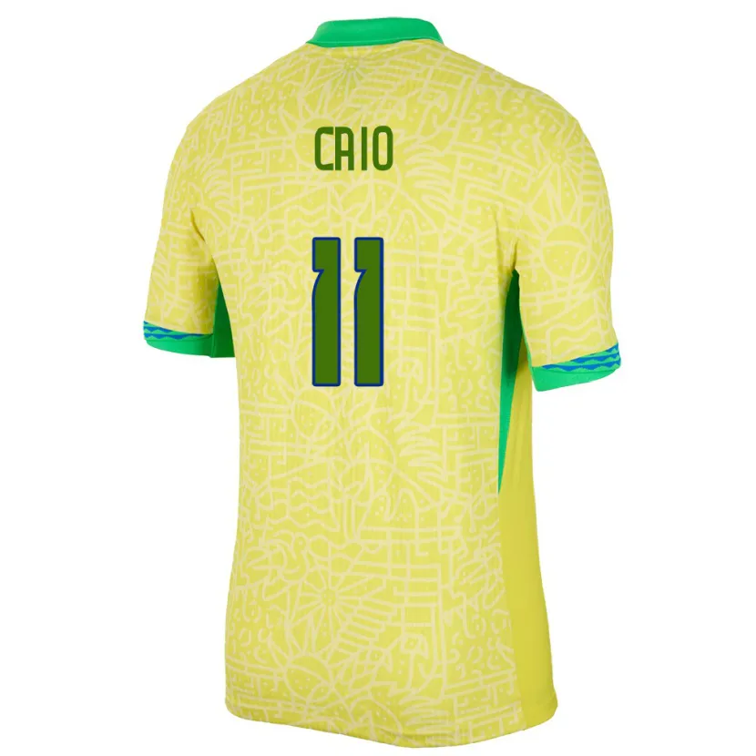Danxen Män Brasilien Caio #11 Gul Hemmatröja Matchtröjor 24-26 Tröjor T-Tröja