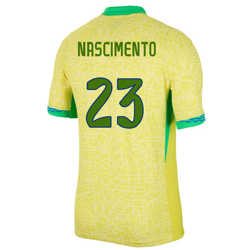 Danxen Män Brasilien Matheus Nascimento #23 Gul Hemmatröja Matchtröjor 24-26 Tröjor T-Tröja