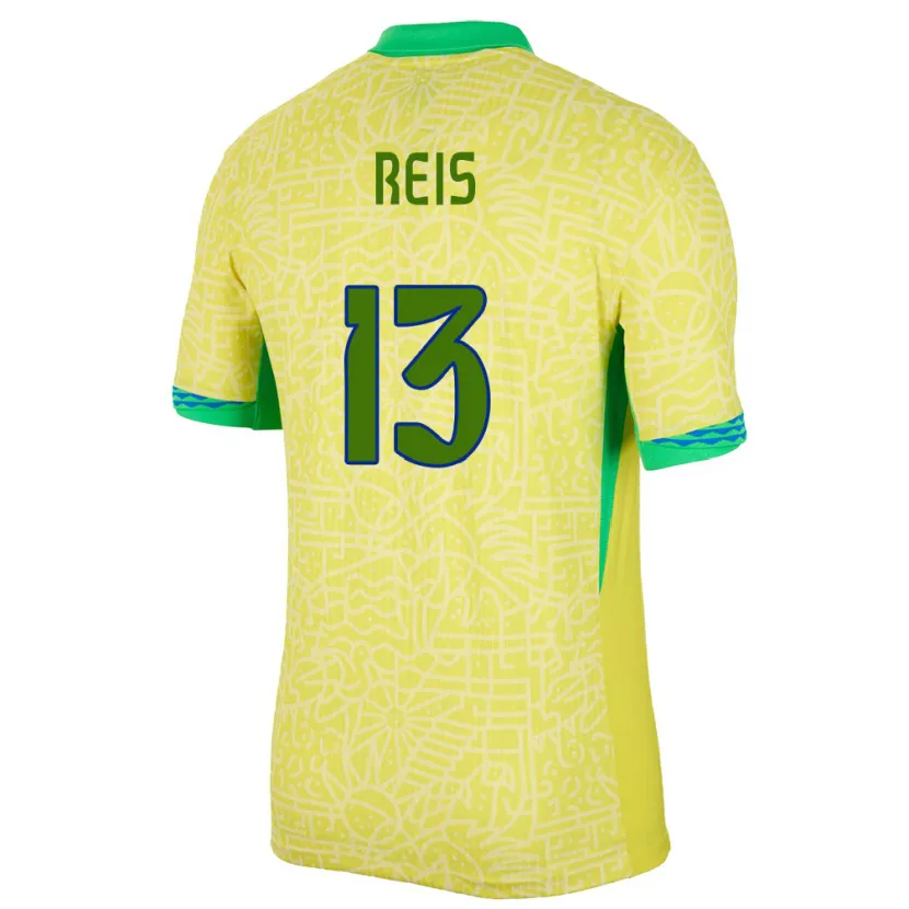 Danxen Män Brasilien Vitor Reis #13 Gul Hemmatröja Matchtröjor 24-26 Tröjor T-Tröja