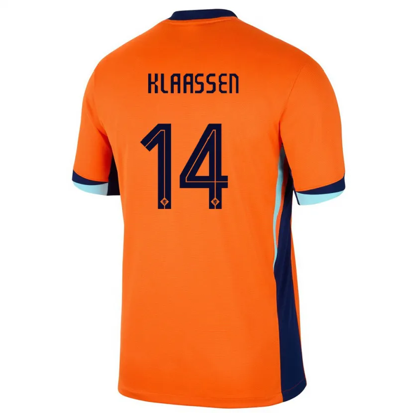 Danxen Män Nederländerna Davy Klaassen #14 Orange Hemmatröja Matchtröjor 24-26 Tröjor T-Tröja