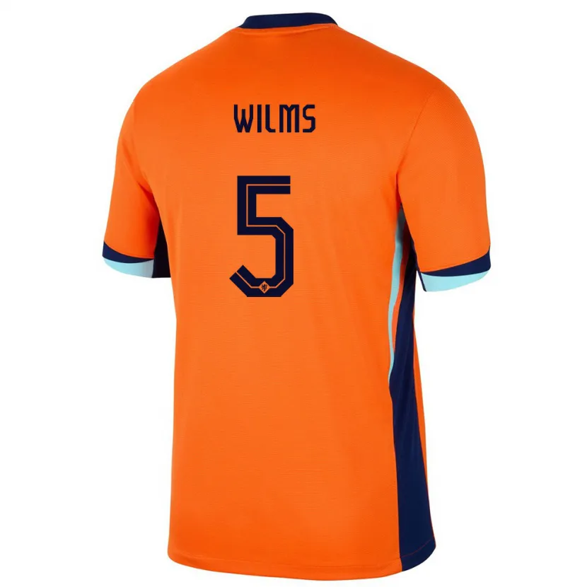 Danxen Män Nederländerna Lynn Wilms #5 Orange Hemmatröja Matchtröjor 24-26 Tröjor T-Tröja