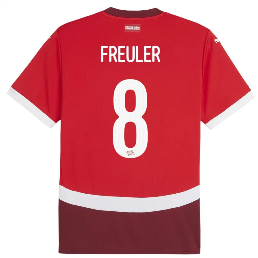 Danxen Män Schweiz Remo Freuler #8 Röd Hemmatröja Matchtröjor 24-26 Tröjor T-Tröja