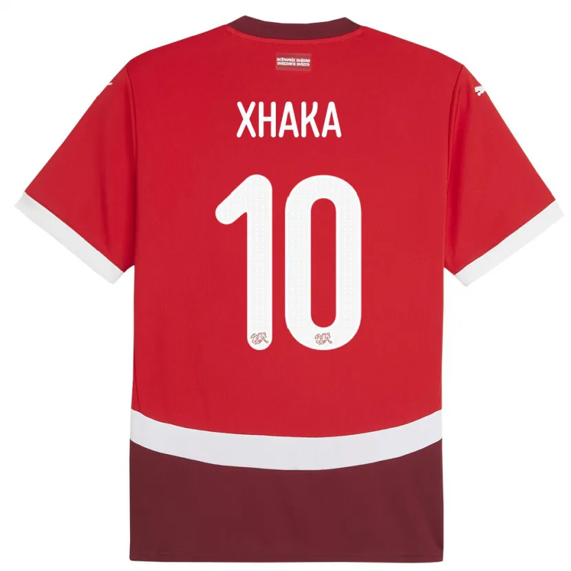 Danxen Män Schweiz Granit Xhaka #10 Röd Hemmatröja Matchtröjor 24-26 Tröjor T-Tröja