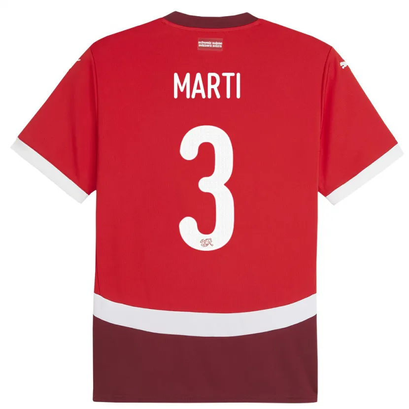 Danxen Män Schweiz Lara Marti #3 Röd Hemmatröja Matchtröjor 24-26 Tröjor T-Tröja
