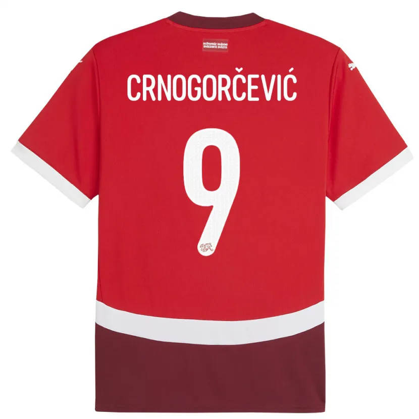 Danxen Män Schweiz Ana Maria Crnogorcevic #9 Röd Hemmatröja Matchtröjor 24-26 Tröjor T-Tröja