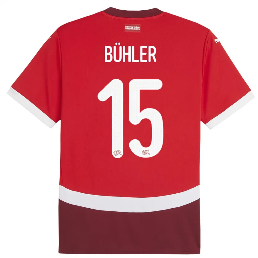 Danxen Män Schweiz Luana Buhler #15 Röd Hemmatröja Matchtröjor 24-26 Tröjor T-Tröja
