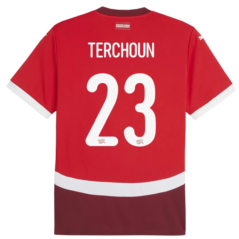 Danxen Män Schweiz Meriame Terchoun #23 Röd Hemmatröja Matchtröjor 24-26 Tröjor T-Tröja