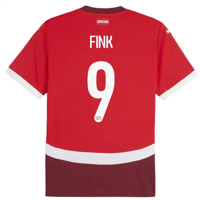 Danxen Män Schweiz Bradley Fink #9 Röd Hemmatröja Matchtröjor 24-26 Tröjor T-Tröja