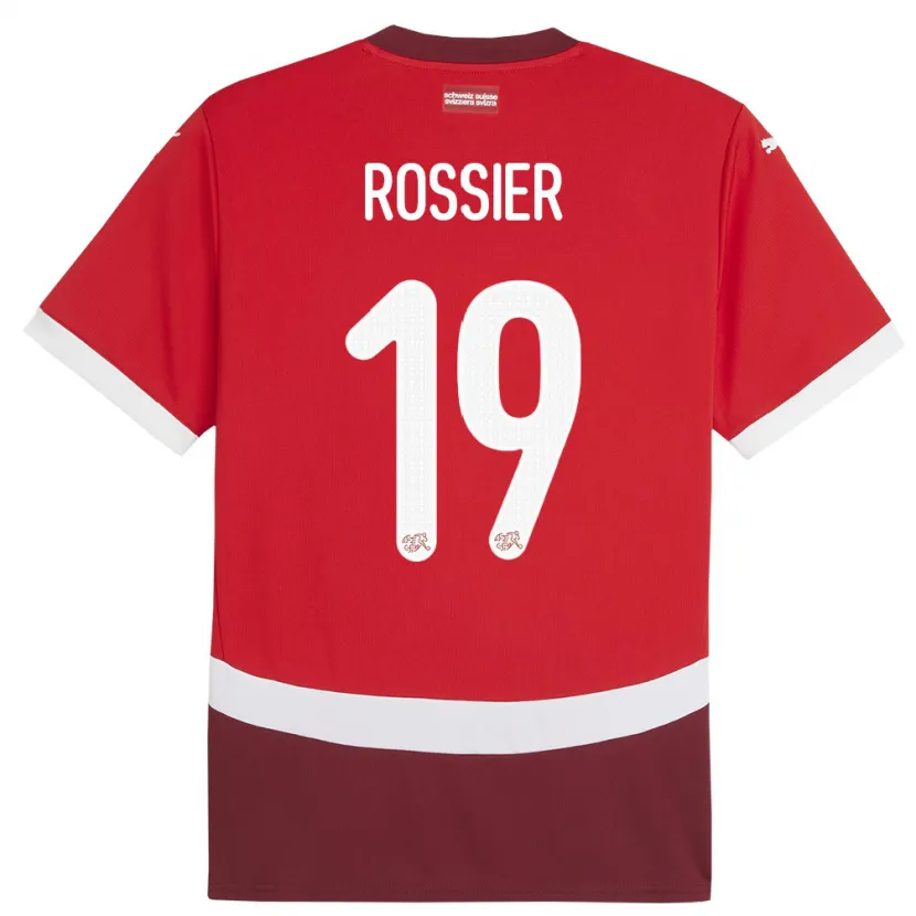 Danxen Män Schweiz Evan Rossier #19 Röd Hemmatröja Matchtröjor 24-26 Tröjor T-Tröja