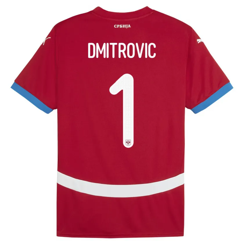 Danxen Män Serbien Marko Dmitrovic #1 Röd Hemmatröja Matchtröjor 24-26 Tröjor T-Tröja