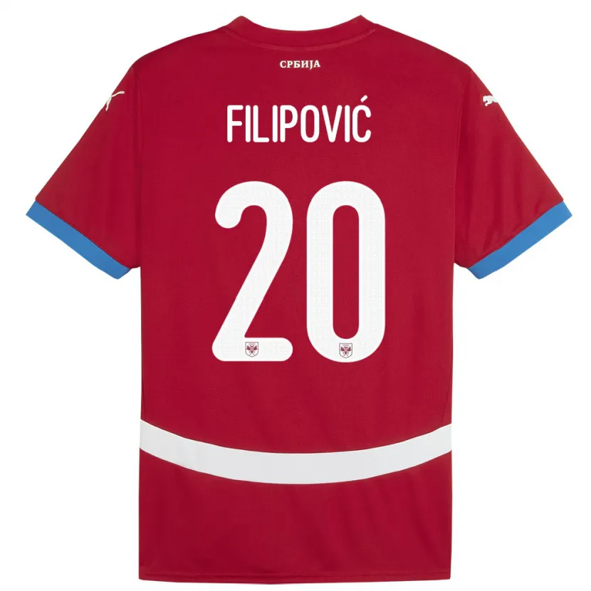 Danxen Män Serbien Tijana Filipovic #20 Röd Hemmatröja Matchtröjor 24-26 Tröjor T-Tröja
