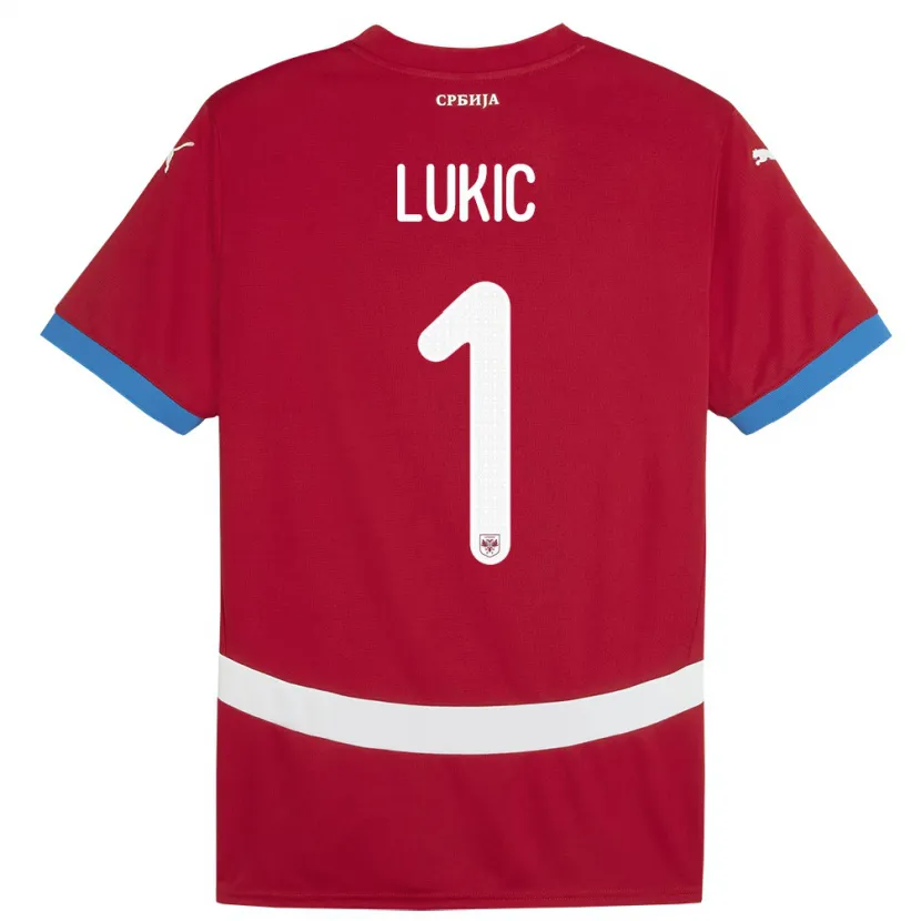 Danxen Män Serbien Ognjen Lukic #1 Röd Hemmatröja Matchtröjor 24-26 Tröjor T-Tröja
