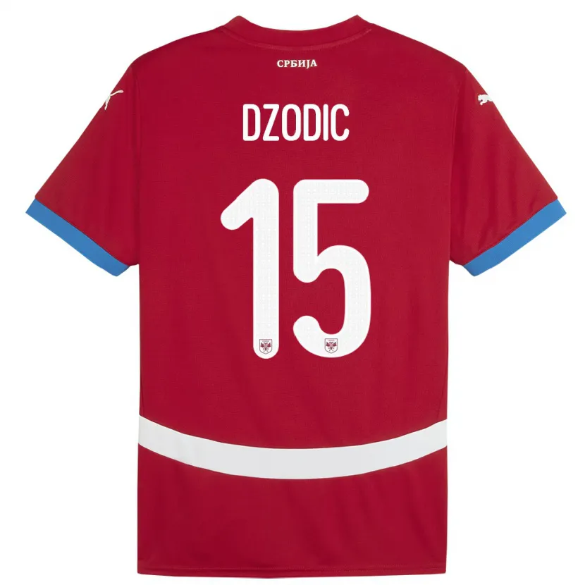 Danxen Män Serbien Stefan Dzodic #15 Röd Hemmatröja Matchtröjor 24-26 Tröjor T-Tröja