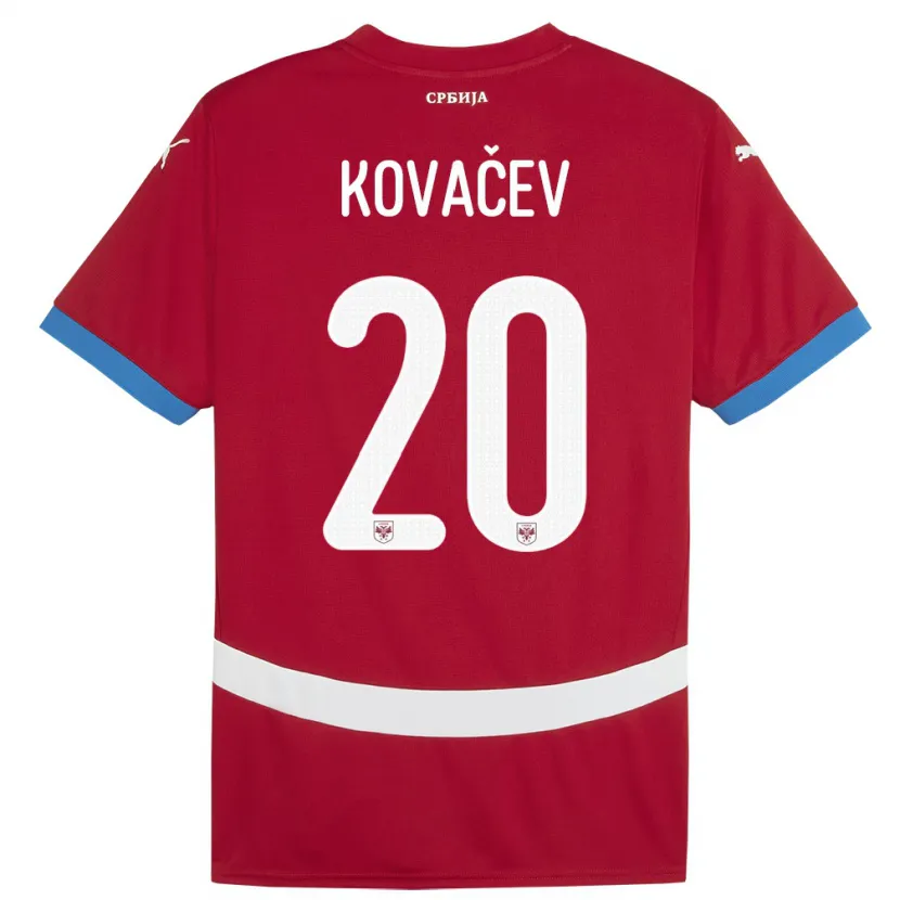 Danxen Män Serbien Milan Kovacev #20 Röd Hemmatröja Matchtröjor 24-26 Tröjor T-Tröja