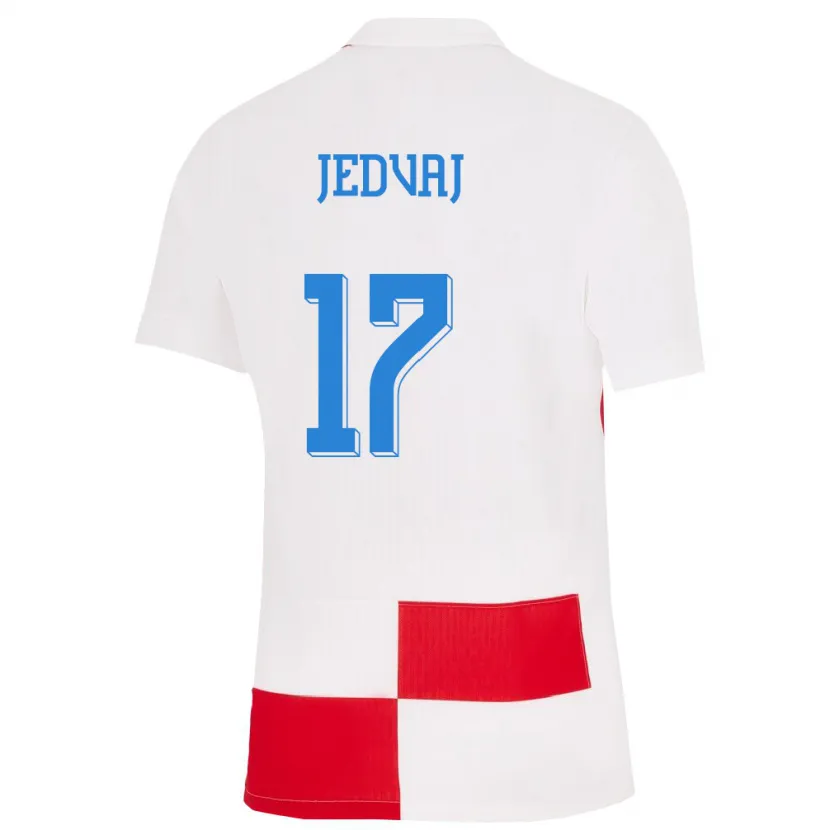 Danxen Män Kroatien Karla Jedvaj #17 Vit Röd Hemmatröja Matchtröjor 24-26 Tröjor T-Tröja