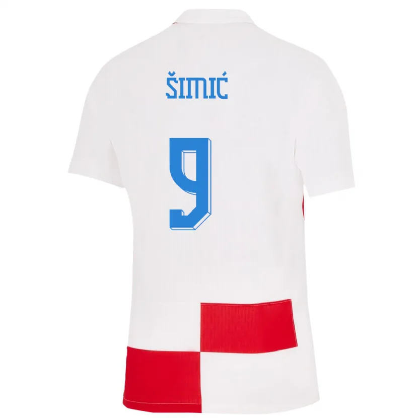 Danxen Män Kroatien Roko Simic #9 Vit Röd Hemmatröja Matchtröjor 24-26 Tröjor T-Tröja