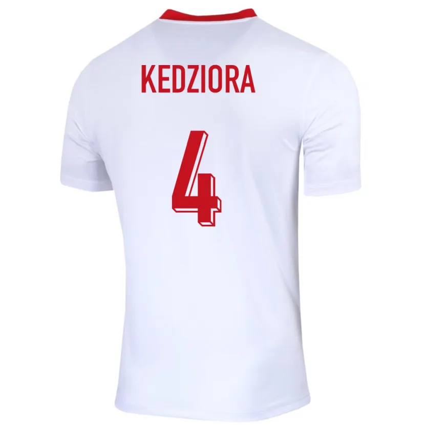 Danxen Män Polen Tomasz Kedziora #4 Vit Hemmatröja Matchtröjor 24-26 Tröjor T-Tröja