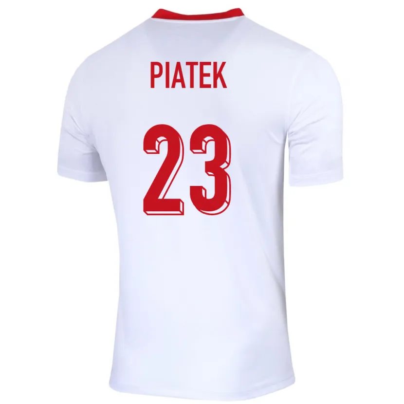 Danxen Män Polen Krzysztof Piatek #23 Vit Hemmatröja Matchtröjor 24-26 Tröjor T-Tröja